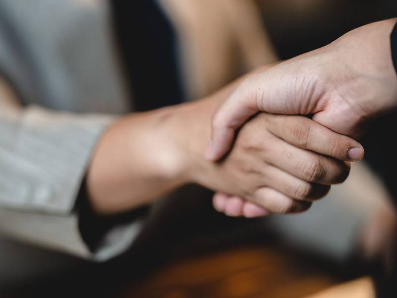 business person who working to strategy research information of client request service system, support with connection to success on cyberspace communication technology and marketing date education